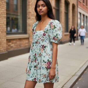 Urban Outfitters x Laura Ashley Penelope Puff Sleeve Babydoll Dress